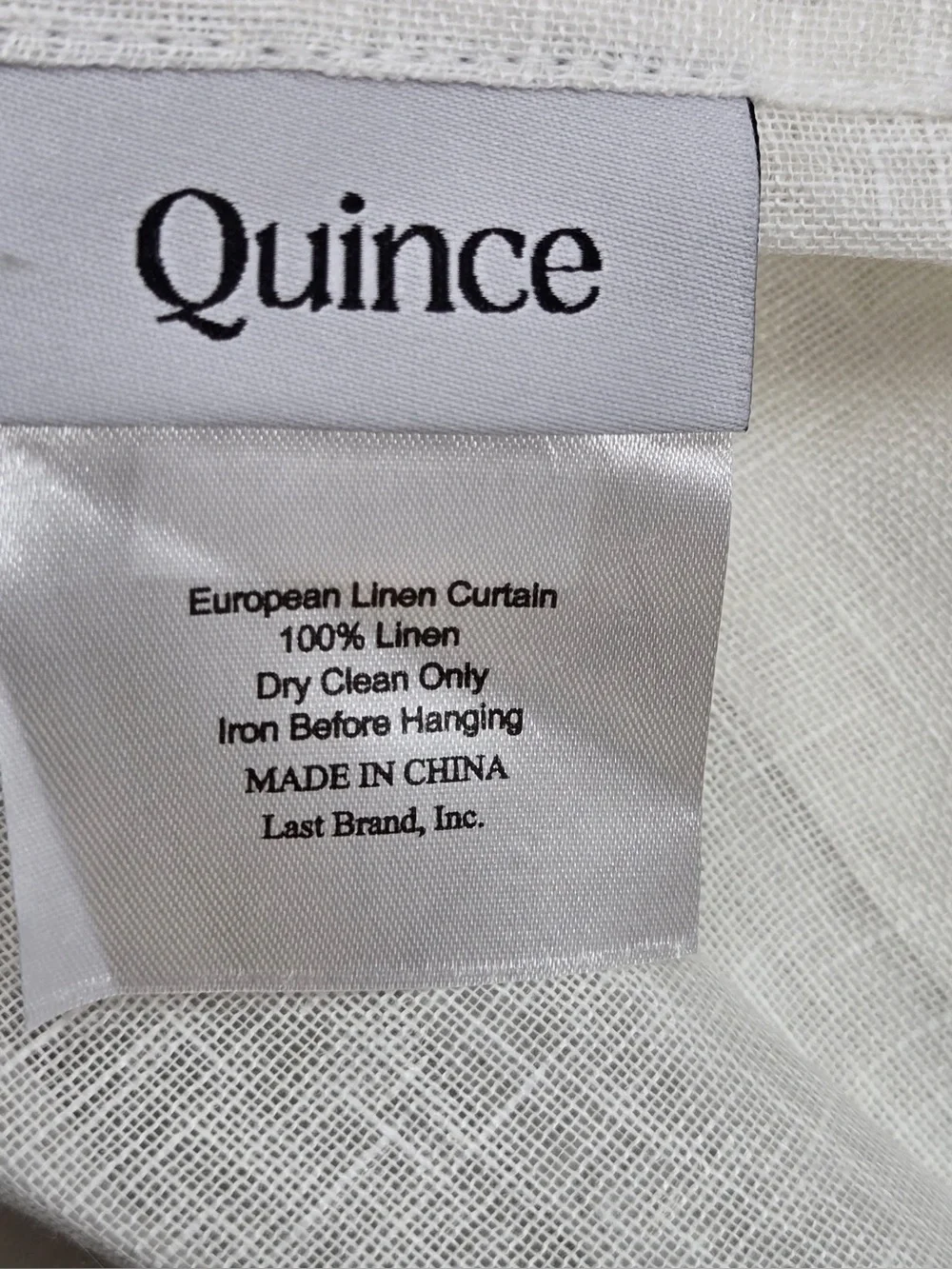 NWT QUINCE Set Of 4 48x84 European Linen Sheer Curtains White 0305